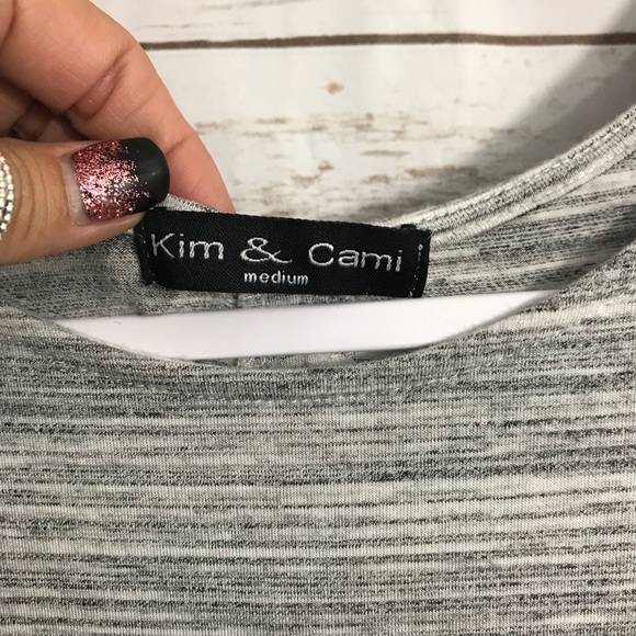 Kim and Cami Gray Chiffon Back Blouse - Picture 3 of 7